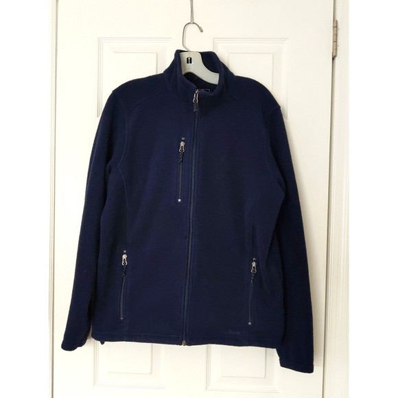 L.l.Bean Men's Fleece  Blue Medium Full Zipped Cardigan - Picture 1 of 6